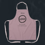 Business Logo Mauve Purple Employee Staff Name Apron<br><div class="desc">Business Logo Mauve Purple Employee Staff Name
A simple Mauve Purple custom business template in a modern minimalist style which can be easily updated with your company logo and text. 
business, logo, blush, Mauve Purple, employee, staff, name, server, company logo, Mauve Purple logo</div>