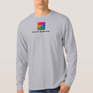 Business Logo Men's Long Sleeve Employee Staff T-Shirt