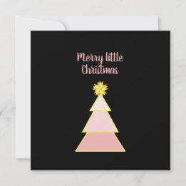 Business Logo Merry Christmas Pink Simple Square Card