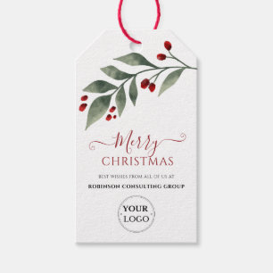 Business Logo Merry Christmas Promotional Festive Gift Tags