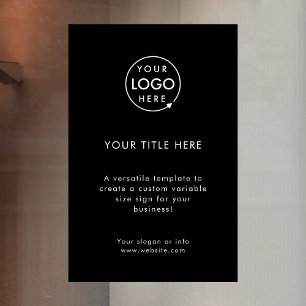 Business Logo   Minimal Black Stylish Promotional Window Cling