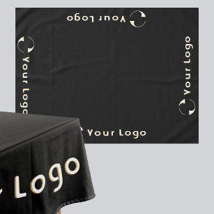 Business Logo Minimal brand Trade show Black Tablecloth
