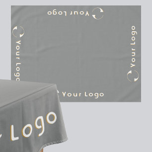 Business Logo Minimal brand Trade show Silver grey Tablecloth