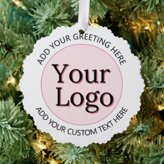 Business Logo | Minimalist Clean Simple Christmas Ornament Card