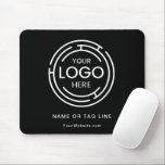 Business Logo Minimalist Mouse Pad<br><div class="desc">Personalize this mouse pad with your company's logo, your slogan or tag line and your website address (can be left blank if you don't want any printing.) CHANGE the black colour to anything with our Edit tools. Use the message button if you need help with this design. MORE items in...</div>