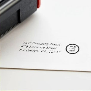 Business Logo Minimalist Return Address Self-inking Stamp