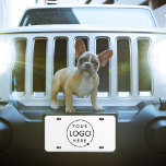 Business Logo | Minimalist Simple Clean White License Plate<br><div class="desc">A simple custom white business car license plate template in a modern minimalist style which can be easily updated with your company logo.</div>