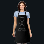 Business Logo Modern Black Apron<br><div class="desc">This Business Logo Modern Black Apron is easy to personalize using the online personalization template before ordering, by changing the wording and uploading your own logo. After uploading your logo, should you find that you need to change the apparent size of the logo then please click the "Edit using Design...</div>