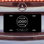 Business Logo | Modern Black Professional Branded License Plate<br><div class="desc">A simple custom black business car license plate template in a modern minimalist style which can be easily updated with your company logo and details.</div>