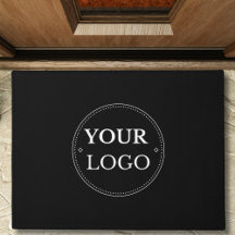 Business Logo Modern Black Promotional  Doormat