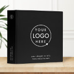 Business Logo | Modern Black Stylish Professional Binder<br><div class="desc">A simple custom black business template in a modern minimalist style which can be easily updated with your company logo and text. If you need any help personalizing this product,  please contact me using the message button below and I'll be happy to help.</div>