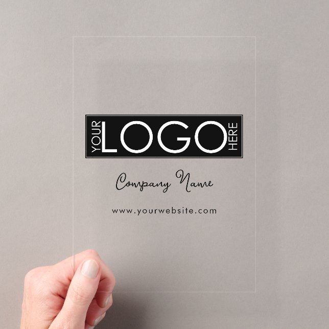 Business Logo Modern Branded Script Corporate Acrylic Invitations (Insitu (Handheld))