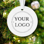 Business Logo Modern Christmas Ornament<br><div class="desc">Add your corporate logo to this simple round Christmas ornament in a modern minimalist style. Perfect holiday promotional favour.  Easy to customize. Get yours today!</div>