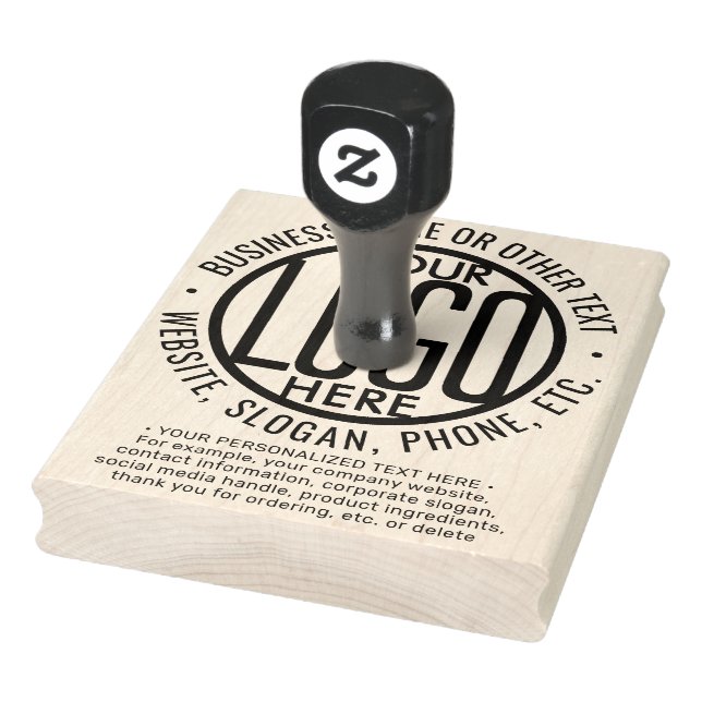 Business Logo Modern Corporate Large Professional Rubber Stamp (Stamp)