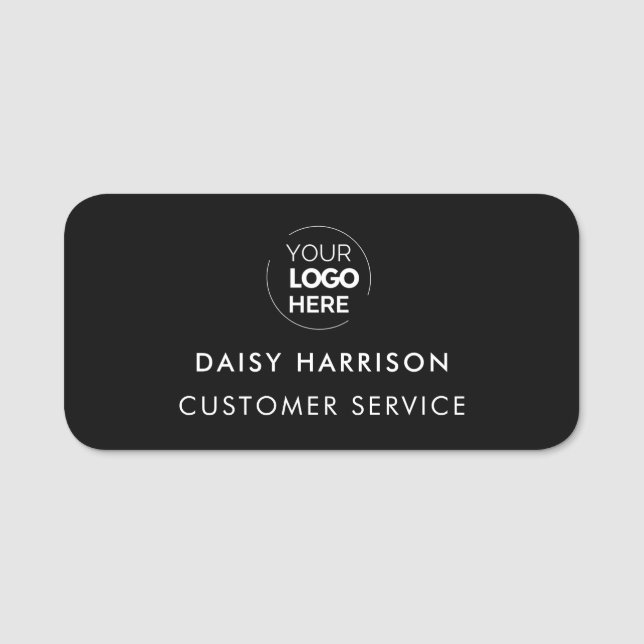 Business Logo | Modern Custom Employee Staff Name Tag (Front)