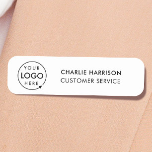Business Logo   Modern Custom Employee Staff Name Tag
