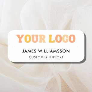 Business Logo Modern Employee Staff Magnetic Name Tag