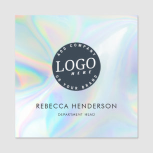 Business Logo Modern Holographic Employees Name Tag