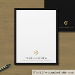 Business Logo Modern Luxury Black Border Letterhead<br><div class="desc">A luxurious custom business letterhead template in a modern style with a stylish black border which can be easily updated with your company logo and letterhead footer including your company's name and tagline. The solid black back features a smaller logo with space for your website address, telephone, email or any...</div>