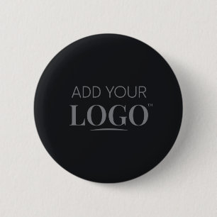 Business Logo Modern Minimalist Black Employee 2 Inch Round Button