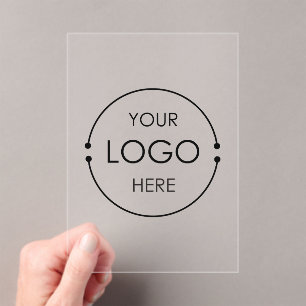 Business Logo Modern Minimalist Branded Corporate Acrylic Invitations