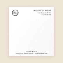 Business Logo Modern Minimalist White Notepad