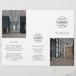 Business Logo Modern Photo Trifold Brochure