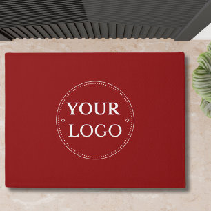 Business Logo Modern Red Promotional Doormat