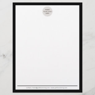 BUSINESS LOGO modern simple border black white Letterhead