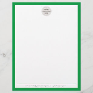 BUSINESS LOGO modern simple border kelly green Letterhead