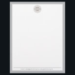 BUSINESS LOGO modern simple border pale grey Letterhead<br><div class="desc">by kat massard >>> www.simplysweetpaperie.com <<<</div>