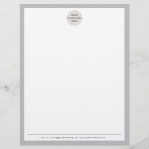 BUSINESS LOGO modern simple border pale grey Letterhead