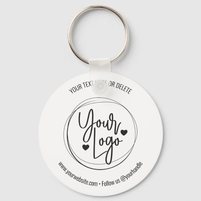 Business Logo Modern Simple Personalized Keychain (Front)