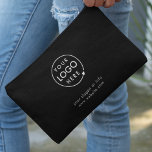 Business Logo Modern Stylish Trendy Black Accessory Pouch<br><div class="desc">A simple black custom business template in a modern minimalist style which can be easily updated with your company logo and company slogan or info. If you need any help personalizing this product,  please contact me using the message button below and I'll be happy to help.</div>