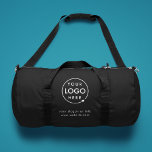 Business Logo Modern Stylish Trendy Black Duffle Bag<br><div class="desc">A simple black custom business template in a modern minimalist style which can be easily updated with your company logo and company slogan or info. If you need any help personalizing this product,  please contact me using the message button below and I'll be happy to help.</div>