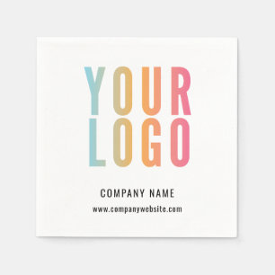Business Logo Modern White Promotional Napkin