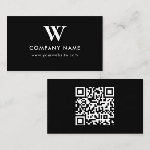 Business Logo Monogram Scannable Website Card