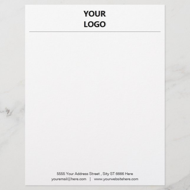 Business Logo Name Address Text Info Letterhead (Front)