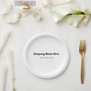 Business Logo Name Company Promotional Corporate Paper Plate