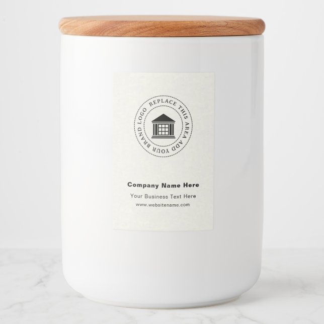 Business Logo | Name | Custom Food Container Label (Front)