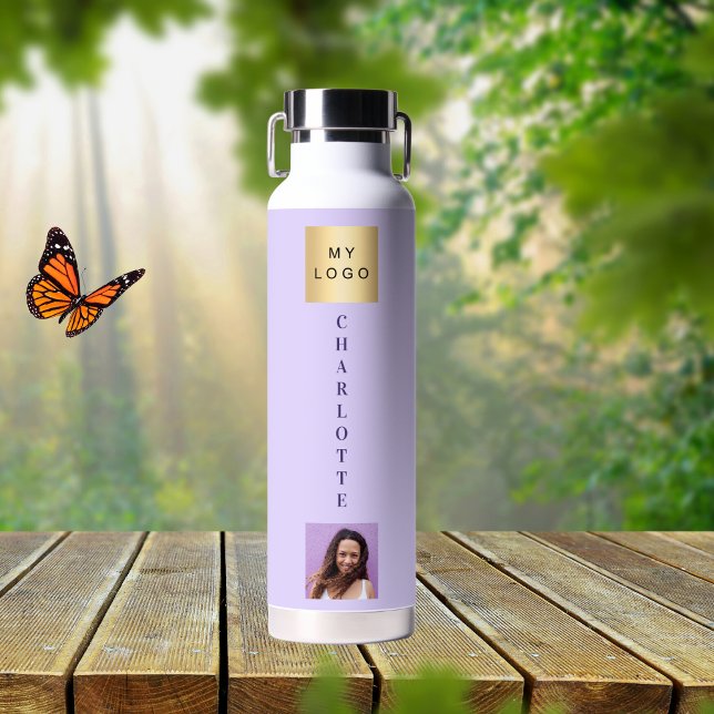 Business logo name photo violet water bottle (Creator Uploaded)
