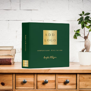 Business logo name signature emerald green binder