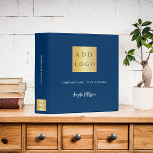 Business logo name signature navy blue binder