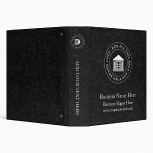 Business Logo Name Simple Custom Black Binder