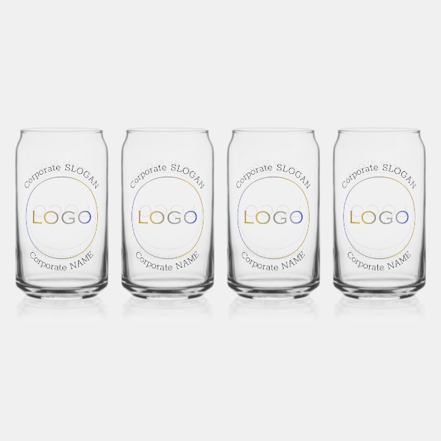 Business Logo Name Slogan Elegant Simple Chic Can Glass (Front)