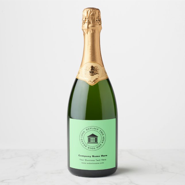 Business Logo | Name | Slogan Website  Sparkling Wine Label (Front)
