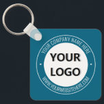 Business Logo Name Website Promotional Keychain<br><div class="desc">Custom Colours and Font - Your Business Logo Name Website - Text Promotional Stamp Design Keychain / Gift - Add Your Logo - Image / Name - Company / Website or other Information / text - Resize and move or remove and add elements / text with Customization tool. Choose /...</div>
