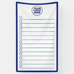 Business Logo Navy Blue Dry Erase To Do List Banner