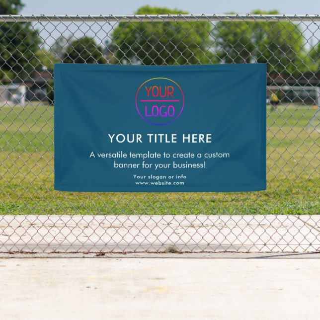 Business Logo | Navy Blue Professional 5' Banner (Insitu)