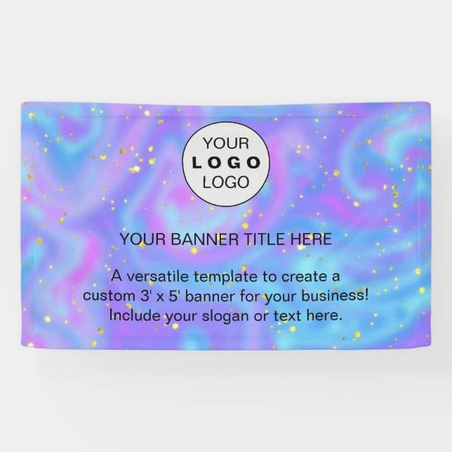 Business Logo Navy Blue Professional 5’ Banner (Horizontal)